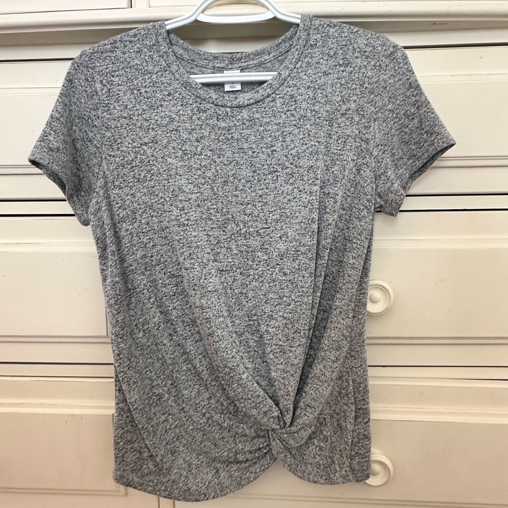 Old Navy Gray Twist-Knot Short Sleeve Tee